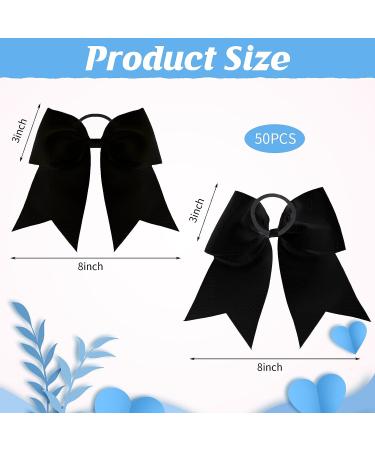 50 Pcs Large Cheerleading Bow Set - 8'' Jumbo Bows with Ponytail Holder for Teen Girls Cheerleader Outfit - College Sports Hair Accessories - Buy Online on SooperMarket.com