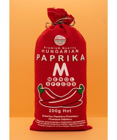 Menol Spices Authentic Hungarian Sweet Paprika Powder 7oz - Premium Quality from Szeged, Hungary - Vibrant Red Color & Incredible Flavor - Eco-Friendly Packaging - Buy Online on SooperMarket.com