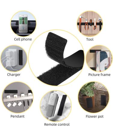 15 Sets Strips with Adhesive - Strong Double Sided Tape with Hook and Loop - 1 x 4 Inch 1 x 4 inch (15 Sets Black) - Buy Online on SooperMarket.com