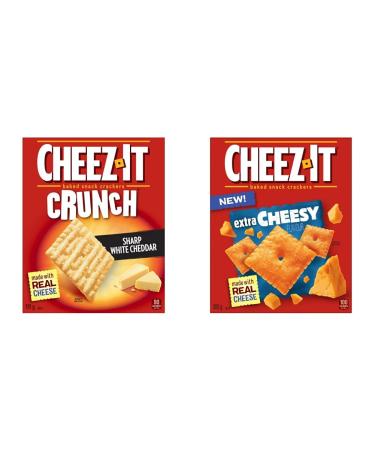 Cheez-It Crunch Sharp White Cheddar 191 Grams & Baked Snack Crackers Extra Cheesy Flavour 200 gram Sharp White Cheddar + Crackers Extra Cheesy