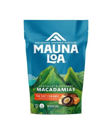 Mauna Loa Premium Hawaiian Chocolate Covered Macadamia Nuts, Dark Chocolate Sea Salt Caramel, Cocoa Dusted, 8 Oz Bag (Pack of 1)
