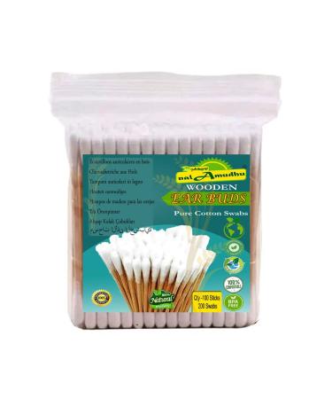 400 Count Biodegradable Wooden Cotton Swabs | Organic Double Tipped Ear Buds for Ear Wax Removal Crafts & Cleaning - Buy Online on SooperMarket.com