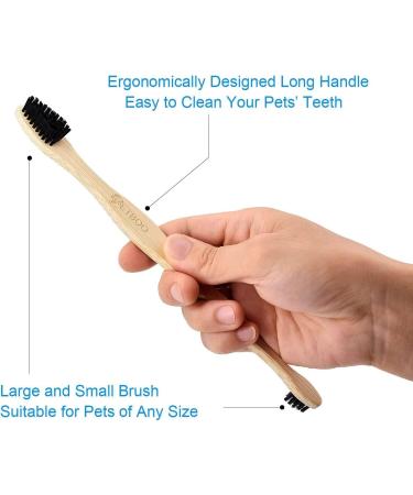 Eco-Friendly Dog Toothbrushes with Faecal Bag Holder - Biodegradable Double-Sided Pet Toothbrushes for Dogs & Cats - Small & Large Head - 1 Pack - Buy Online on SooperMarket.com