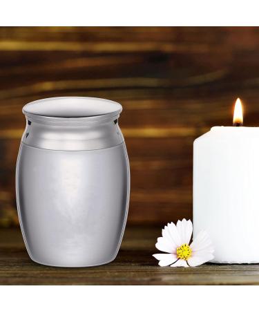 LZZEM 1 Piece Mini Keepsake Urn Stainless Steel Cremation Urn Jewelry Small Urn Used for Human Ashes Waterproof Decorative Ashes Loss of Pet Sympathy - Buy Online on SooperMarket.com