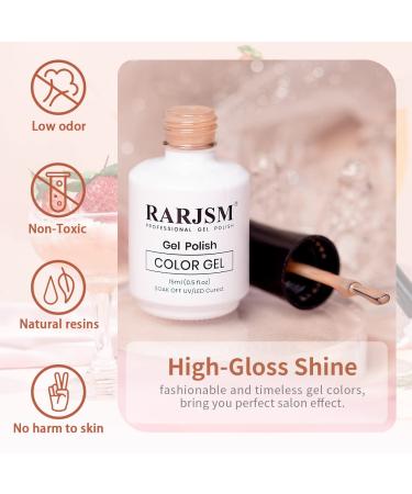 RARJSM Milky Rose Gel Nail Polish - Soak Off Clear Nude Pink French Manicure Varnish - 15ml LED UV Gel for Home Salon DIY - Buy Online on SooperMarket.com