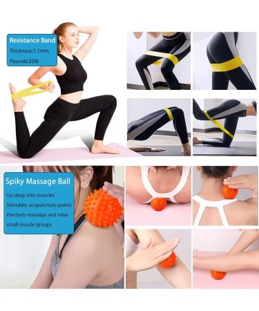 QveeTry 6-in-1 Foam Roller Set - Fascia Roll Massage Roller Rod & Fitness Straps for Yoga & Pilates - 33cm Orange | International Shipping - Buy Online on SooperMarket.com