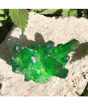 Home Decor 100-120g Natural Crystal Green Angel Aura Quartz Cluster specimens Cured Titanium Coating Quartz Cluster Gifts Natural Crystal Room Decoration FUZEGRDLI (Size : 70g) - Buy Online on SooperMarket.com
