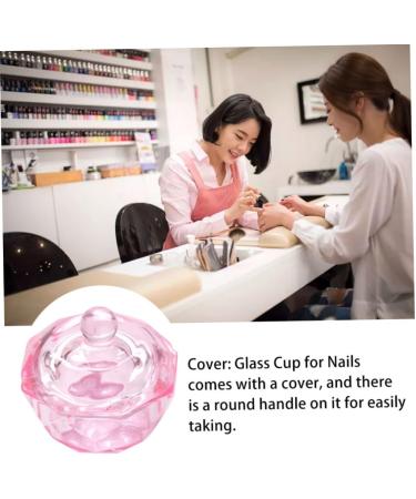 Octagonal Dappen Dish Cup Crystal Glass Glassware Tool for Nail Art Manicure Care Dappen Dish Cup PINK - Buy Online on SooperMarket.com