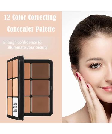 12 Color Correcting Concealer Palette for Full Coverage Makeup - Reduce Dark Circles, Acne & Blemishes - Buy Online on SooperMarket.com