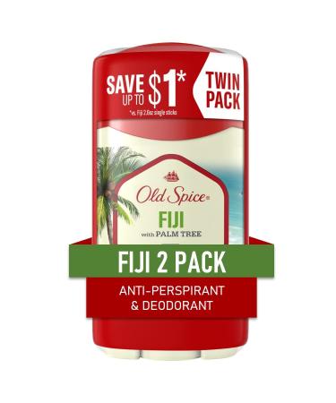 Old Spice Antiperspirant and Deodorant for Men Fresher Collection Fiji Coconut & Tropical Wood Scent 2.6 Oz(Pack of 2) Fiji 2.6 Ounce (Pack of 2)