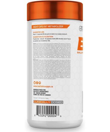 Ballistic Supps - NIGHT OPS - 125 Vegetarian Capsules - NIGHT TIME Fat Metabolizer - Fat Burner - Buy Online on SooperMarket.com
