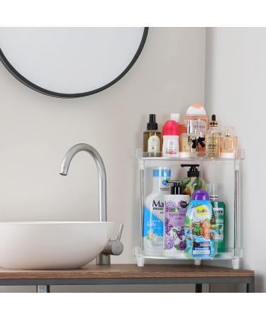 Argox 2-Layer Transparent Bathroom Organizer | Countertop Storage Solution for Bathroom Finishing | Under Sink Storage Shelf for Bathroom Essentials - Buy Online on SooperMarket.com
