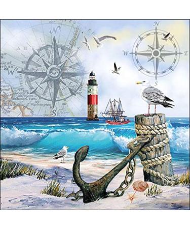 20 napkins moments by the sea | anchor | seagull | beach | maritime 33x33cm