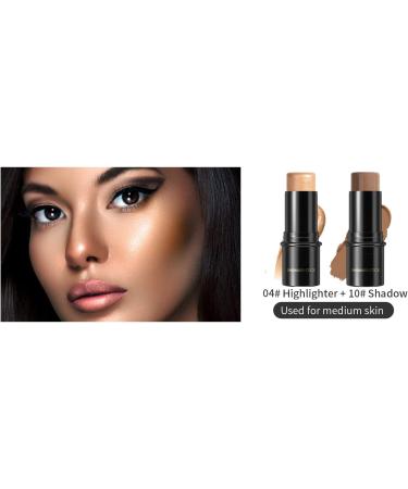 Highlighter Contour Stick for Long-Lasting Glow | Waterproof Makeup Wand for Face & Body | Daily Wear Bronzer | 10#Bronzer 29.00g - Buy Online on SooperMarket.com