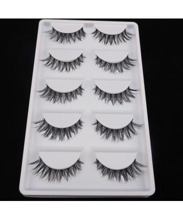 Premium 5 Pairs Fake Eyelashes Natural Handmade Eyelashes Cotton Infarct Cross Long Thick 3D Faux Eyelashes - Buy Online on SooperMarket.com