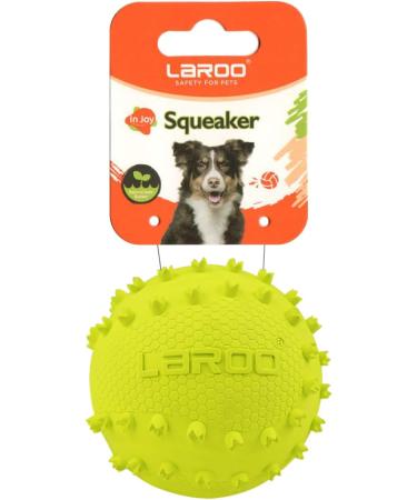 Laroo Dog Toys - Durable Natural Rubber Squeaker Football for Small & Large Dogs (6.5cm Green) - International Shipping Available - Buy Online on SooperMarket.com