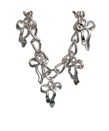 OralGos Fashion Metal Bow Pendant Bracelet Cute Cool Adjustable Jewelry Gift for Women Girls