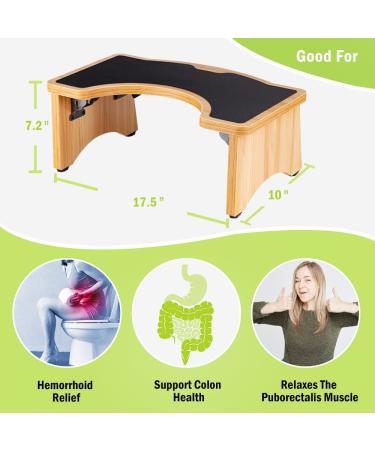 StrongTek Squatting Toilet Stool for Adults  7 Inches Foldable Toilet Stool for Bathroom  350 Lbs Capacity  Potty Stool with Heavy Duty Hinges and Rubber Non-Slip Surface for More Stability and Safety Wood - Buy Online on SooperMarket.com