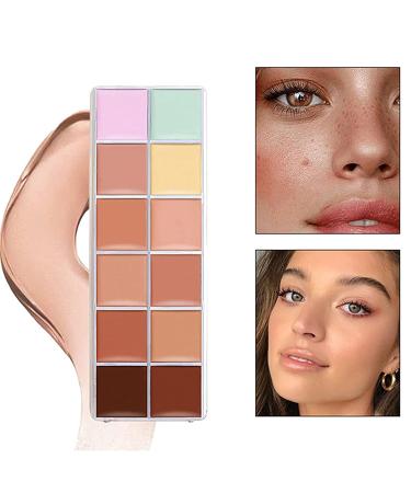 VERONNI 12 Color Cream Concealer Palette for Face Contouring and Full Coverage - Professional Makeup Essential - Buy Online on SooperMarket.com