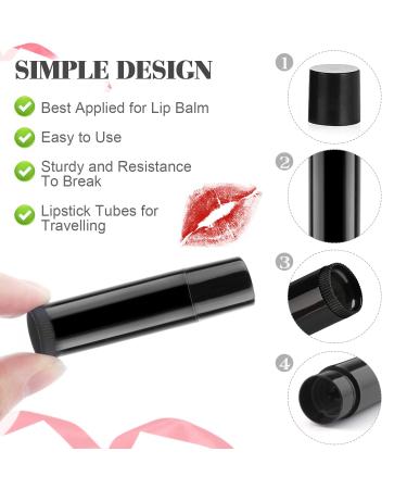 50 Pcs 5.5g Empty Twist-up Lip Balm Tubes for DIY Homemade Lipsticks and Chapsticks - Black - Buy Online on SooperMarket.com
