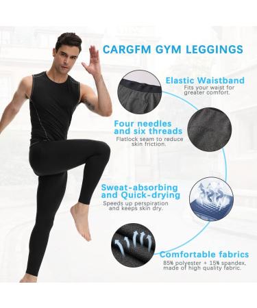 CARGFM Men's Compression Pants - White Small | Basketball Tights, Leggings, Yoga, Running, Sports Workout Baselayer - Buy Online on SooperMarket.com