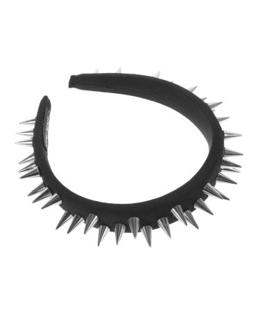 Gogogmee Studded Black Headband Headbands for Teen Embellished Headbands for Women Thin Headband No Slip Headband for Women Punk Rock Accessories Statement Headbands for Women