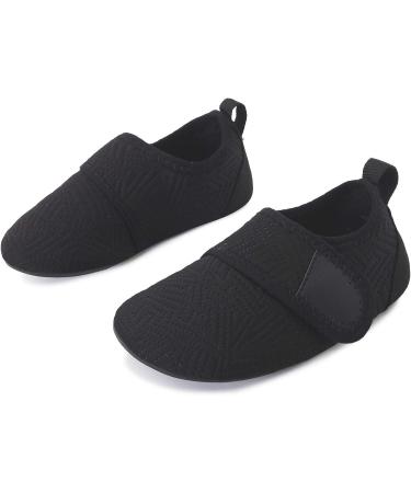 L-RUN Toddler Water Shoes | Barefoot Aqua Socks for Beach Pool Surfing | Kids Swim Shoes 9.5-10 Toddler | Strip Black - Buy Online on SooperMarket.com