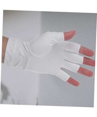 OSALADI 1 Pair Uv Gloves Womens Gloves Nail Lamp Light Nail Gel Uv Hand Protection Gloves for Nails Uv Manicure Gloves Summer Beach Gloves Professional Protection Fingerless Gloves Shield 19.5x8cm White - Buy Online on SooperMarket.com