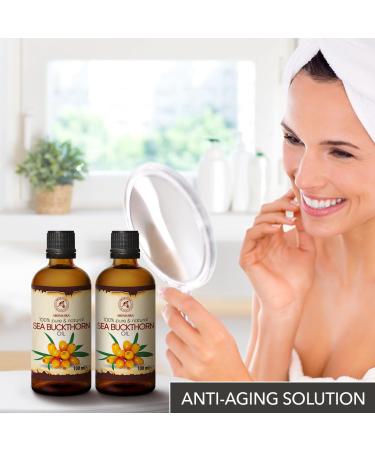 Pure Sea Buckthorn Oil 200ml - Cold-Pressed Sanddorn Oil for Skin & Body Care - Natural Hippophae Rhamnoides Carrier Oil - Buy Online on SooperMarket.com