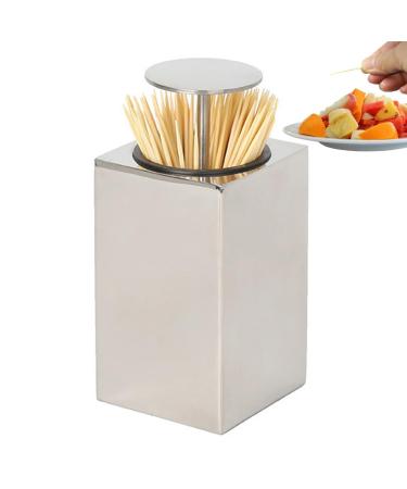 Calakono toothpick holder-stainless steel-press donor-toothpick boxing-press dispenser toothpick boxes for home bars clubs caf s