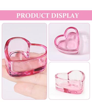 minkissy Nail Dappen Cup Heart Shape Dappen Dish Cups Acrylic Nail Dish Bowl Monomer Dish Glass Decorative Nail Brush Cup Manicure Tool Supply Pink - Buy Online on SooperMarket.com