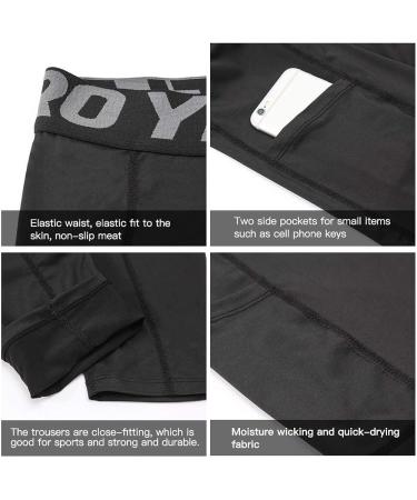YUSHOW Men's Compression Pants 2 Pack - Running Tights & Workout Leggings - Summer Cool Dry Baselayer - X-Large Black+Grey - Buy Online on SooperMarket.com