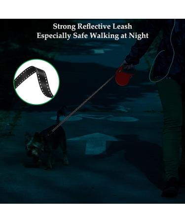 Etaccu Rollerin Retractable Dog Leash - 5m One-Button Block Reflective Non-Slip Handle for Small/Medium Dogs up to 20kg - Red - Buy Online on SooperMarket.com