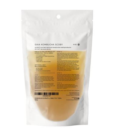 Kombucha.com Certified Organic Kombucha Scoby (Gaia) with Strong Starter Liquid - Shipped Direct from Brewery. 8oz for 1/2 or 1 Gallon. FREE Organic Mixed Tea Blend Sample included! - Buy Online on SooperMarket.com