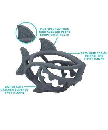 Nuby Chewy Chums Silicone Soothing Teether - Shark Design | Safe for 3 Months and Up - Buy Online on SooperMarket.com