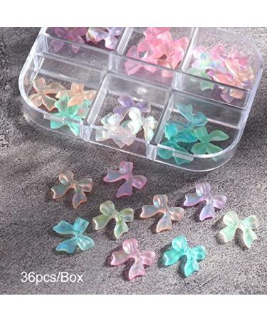 3D Butterfly Bow Nail Charms for Acrylic Nail Art - Aurora Crystal Resin Jewelry Supplies - Buy Online on SooperMarket.com