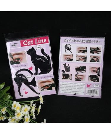 2PCS Cat Eyeliner Template Premium PVC Material Smoky Eyes Makeup Applicators Cat Shaped Eye Liner Guide Stencil Tool For Makeup Beginnereyeliner stencil - Buy Online on SooperMarket.com