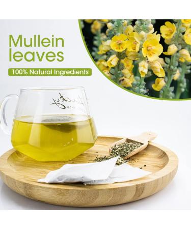 Mullein Leaf Tea - Respiratory and Lung Cleanse Herbal Tea | 40 Tea Bags, Caffeine-Free - Buy Online on SooperMarket.com