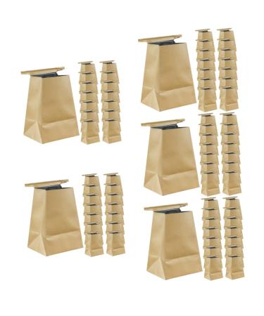 Healvian Kraft Paper Bags 75 Pcs Vomit Bag Travel Light Brown Kraft Paper Mini Trash Bags