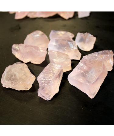 1pcs Natural Raw Pink Rose Quartz Crystal Rough Stone Specimen Crystal Love Natural Stones and Minerals Fish Tank Stone (Size : 30-40g)