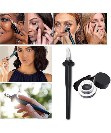 Silicone Eyeliner Brush with Eyeliner Cream Set - Reusable Eye Liner Tool Waterproof Easy to Operate Makeup Aid Tool (Purple) - Buy Online on SooperMarket.com