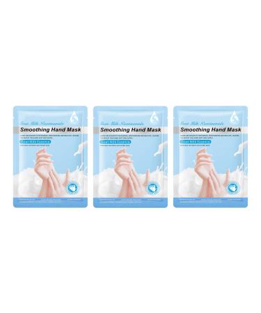 Shefave Moisturising Gloves Hand Mask 3 Pairs Hand Masks for Dry Hands Repair Whitening and Anti-aging Suitable for Dry Aging Cracked Hands Intense Skin Nutrition Hand Cream Mask(Goat Milk Essence)
