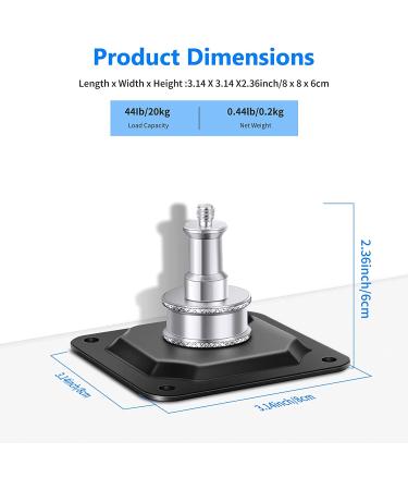 Neewer Studio Wall/Ceiling Mount 5/8 Stud with 1/4 Thread for Photography and Video - Buy Online on SooperMarket.com