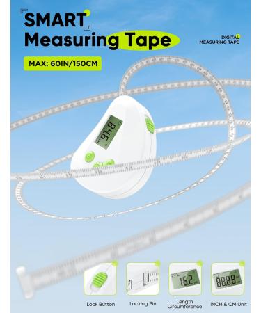 Smart Body Tape Measure 60 Inch (150cm) Digital Measuring Tape with APP Retractable Dual-Scale Tape for Body Measurement Weight Loss Fitness Soft Flexible Tape Ruler for Fabric Sewing Tailor Cloth - Buy Online on SooperMarket.com