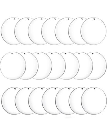 Senbota 100 Pcs Acrylic Keychain Blanks 2Inch Circle Acrylic Blanks with Hole Clear Acrylic Discs Circles Bulk for Keychains Ornament Painting and Vinyl Crafts Projects 100 2Inch(clear)