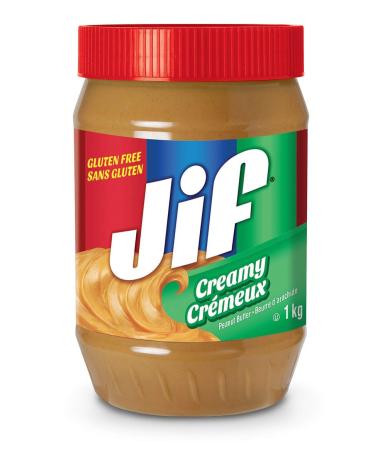 Jif Creamy Peanut Butter Smooth & Creamy Texture No Stir 1kg Jars (Pack of 8) Creamy 1 g (Pack of 8)
