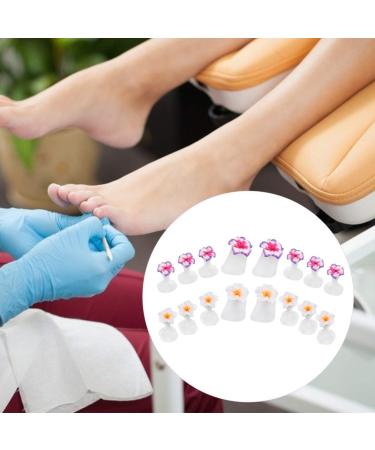 FRCOLOR Silicone Flower Toe Separator Spacers - 2 Boxes Manicure Toe Stretchers for Women Men - Reusable Toenail Cushions Style 2 - Buy Online on SooperMarket.com