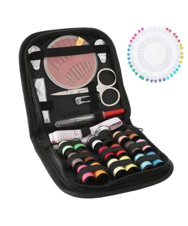 104 Pcs Premium Sewing Kit, Portable Needle and Thread Kit for Beginners, Travelers and Adults, DIY Sewing Supplies with 18 Color Threads, 24 Needles, Seam Ripper, Scissors, Thimble etc