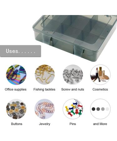 9 Grids Plastic Organizer Box with Dividers - Ideal for Jewelry, Crafts, Small Parts - 1 Pack - Buy Online on SooperMarket.com