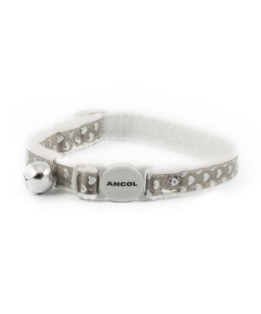 Ancol Reflective Gloss Hearts Safety Cat Collar Silver Gloss Hearts Silver 1 Count (Pack of 1)